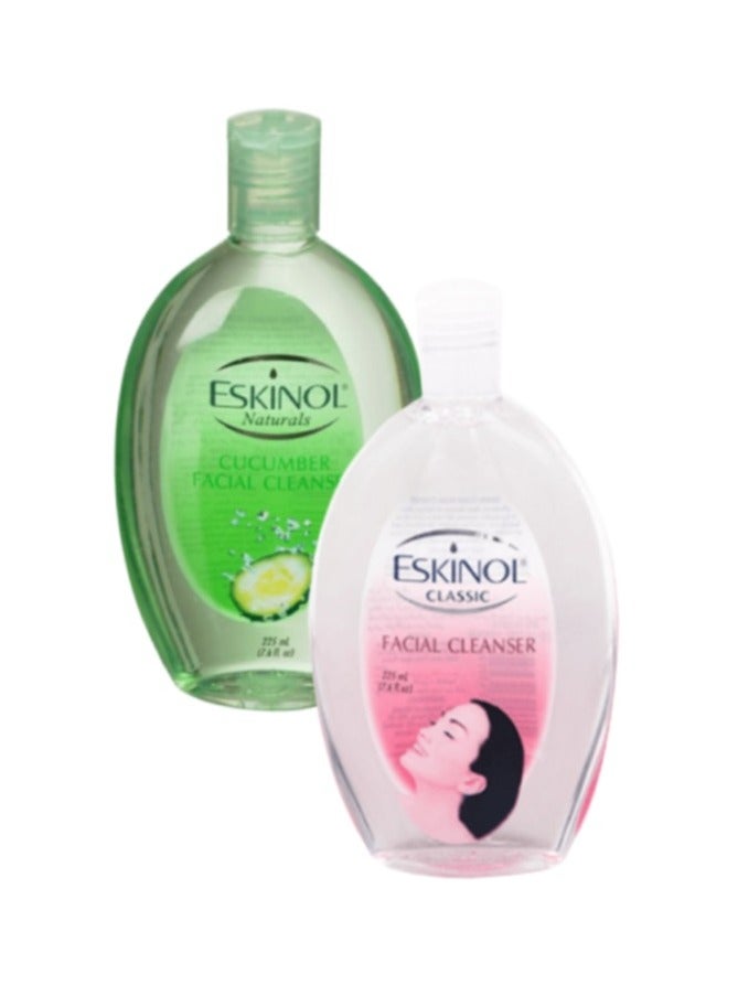 إسكينول قطعتين من  غسول الوجه إسكينول بالخيار وكلاسيك  2 × 225 مل - Image 1