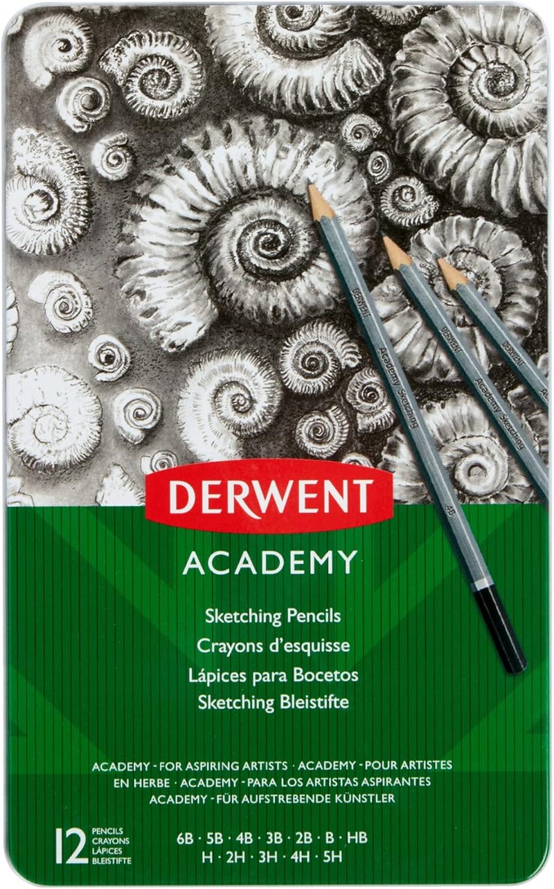 Derwent Academy Sketching Pencils Set - 6 Graphite Pencils in Various Degrees - Image 2