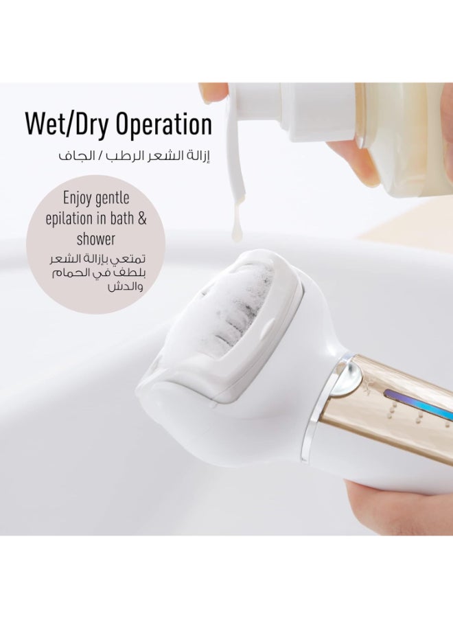 باناسونيك ماكينة ازالة الشعر للاستخدام الرطب والجاف برأس عريض أبيض/ذهبي أبيض/ذهبي - Image 5