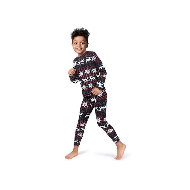 Rocky Thermal Underwear Kids, Boys Thermal Underwear Set Long Johns Thermals Kids Base Layer kid thermals top bottom set Boys Winter Clothes Shirt & Pants, Ski/Extreme Cold (Christmas, Large) - Image 1