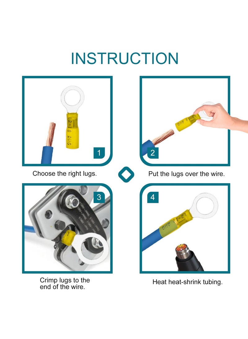 Generic - 180 Pcs Heat Shrink Wire Connector Kit, Insulated Ring Terminals for Automotive and Marine Use, Waterproof Crimp Connectors for Various AWG Sizes - Image 1