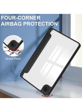 Hybrid Slim Case with Pen Holder for Samsung Galaxy Tab A9 8.7 Inch 2023 Model (SM-X110/X115/X117) Clear Transparent Back Shell, Black - view 5