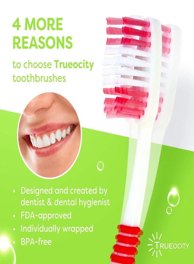 Trueocity Toothbrushes Bulk Individually Wrapped - 55 Pack, Bulk Toothbrush, Medium BristlesToothbrush Bulk, Individual Toothbrushes, Multi-Colored Toothbrushes Pack For Adults And Kids, Multi Pack Toothbrushes - Image 5