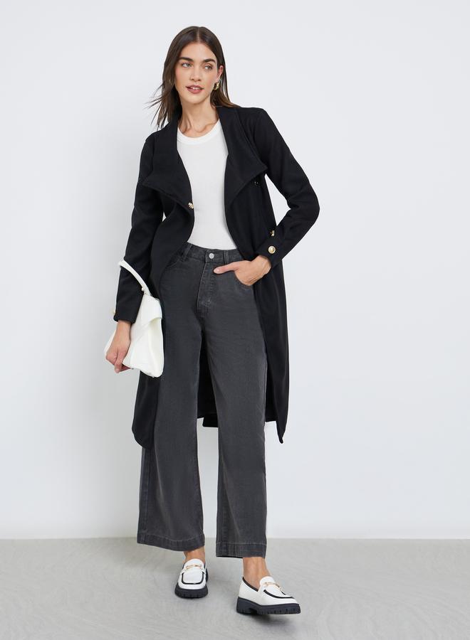 ستايلي معطف بطول الركبة بتفاصيل حزام خصر - Image 1