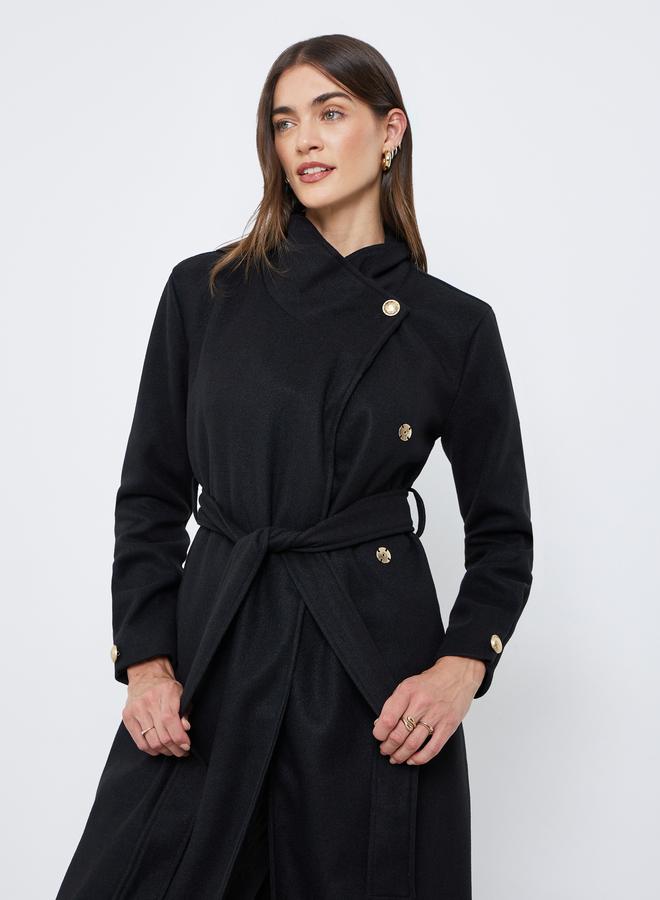 ستايلي معطف بطول الركبة بتفاصيل حزام خصر - Image 3