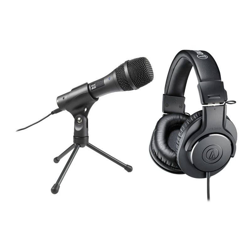 audio-technica AudioTechnica ATEDU25 Working and Learning from Home Pack with AT2005USB Cardioid Dynamic USBXLR Microphone and ATHM20x Headphones