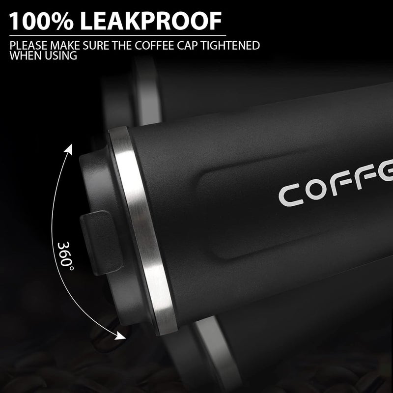CS COSDDI 12 oz Stainless Steel Vacuum Insulated Tumbler - Coffee Travel Mug Spill Proof with Lid - Coffee Cups for Keep Hot/Ice Coffee,Tea and Beer - Image 4