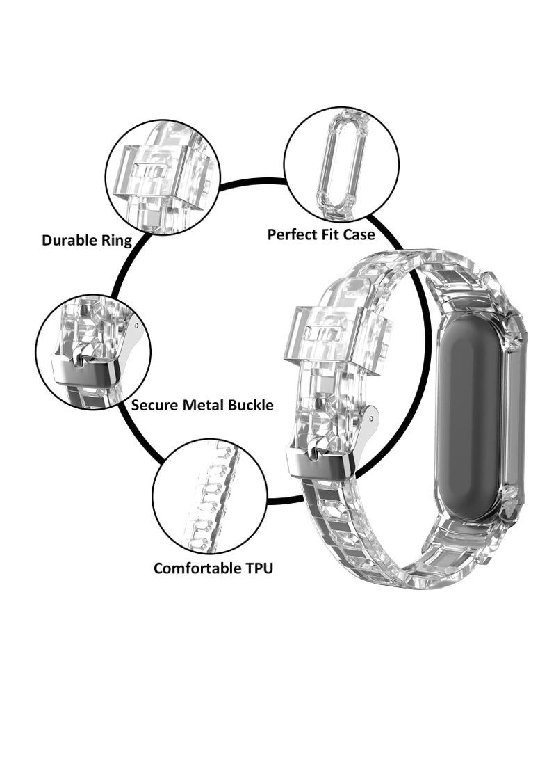 KASTWAVE Replacement Strap, Sport Wristband, Adjustable Bracelet, for Xiaomi Mi Band 5 Bands/for Xiaomi Mi Band 6 Bands, 2 Pack (Clear+Clear) - Image 4