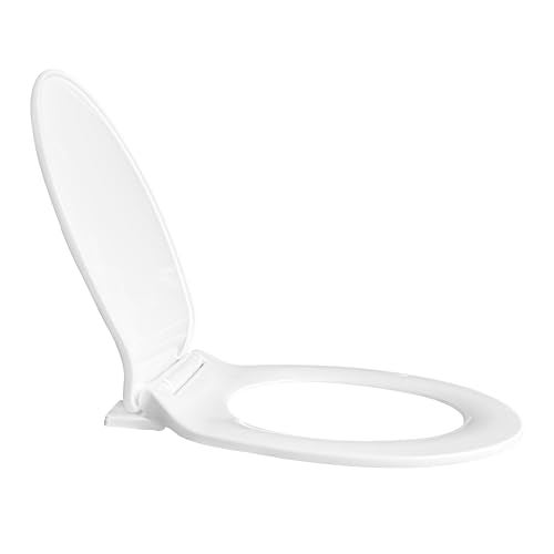 TAXAN POLYMERS TAXAN Round Toilet Seat Cover (41.5cm x 36cm) | Hydraulic Soft Close Mechanism | Heavy Duty Polypropylene EWC and Western Commode Seat with DIY Installation Kit | Glossy White Finish - Image 1