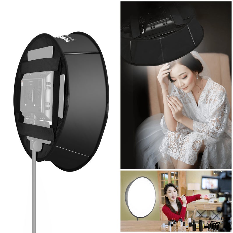 YONGNUO YN56-1 56cm/22in Round Softbox Diffuser Collapsible with Carrying Bag for YONGNUO YN600L/ YN600L II/ YN900/ YN900 II LED Video Light - Image 3