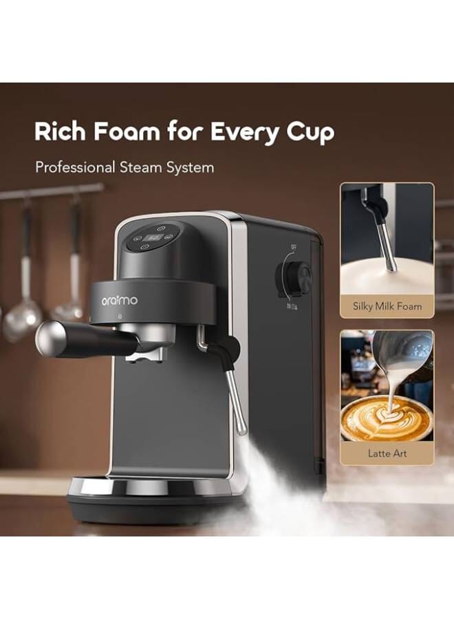 أورايمو Oraimo BrewSemi OCF-262A Italian Quality Espresso Maker with Touch Control 233 ml 1350 W OCF-262A GRAPHITE BLACK - Image 3