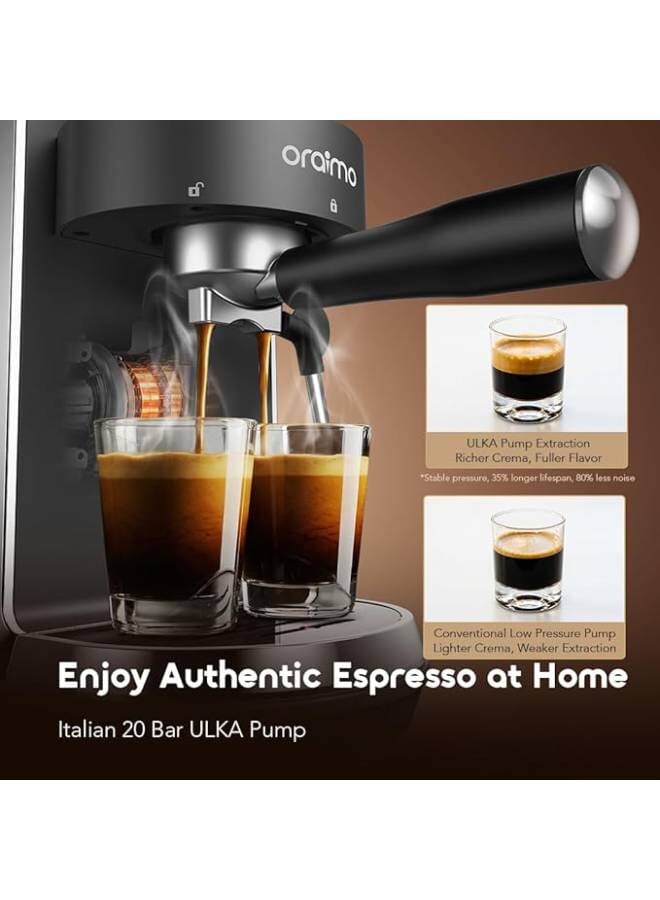 أورايمو Oraimo BrewSemi OCF-262A Italian Quality Espresso Maker with Touch Control 233 ml 1350 W OCF-262A GRAPHITE BLACK - Image 4