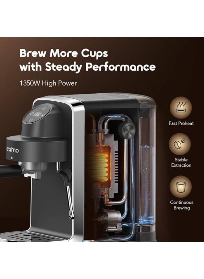 أورايمو Oraimo BrewSemi OCF-262A Italian Quality Espresso Maker with Touch Control 233 ml 1350 W OCF-262A GRAPHITE BLACK - Image 2