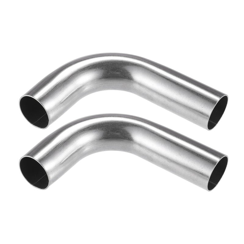 VekAuto 2 Pcs Bend Elbow Pipe Tube 1 OD 4 315 Leg 90 Degree DIY Exhaust Pipe Intercooler Air Intake Tube Universal for Car Automotive Durable 304 Stainless Steel Silver Tone - Image 3