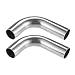VekAuto 2 Pcs Bend Elbow Pipe Tube 1 OD 4 315 Leg 90 Degree DIY Exhaust Pipe Intercooler Air Intake Tube Universal for Car Automotive Durable 304 Stainless Steel Silver Tone - Image 2