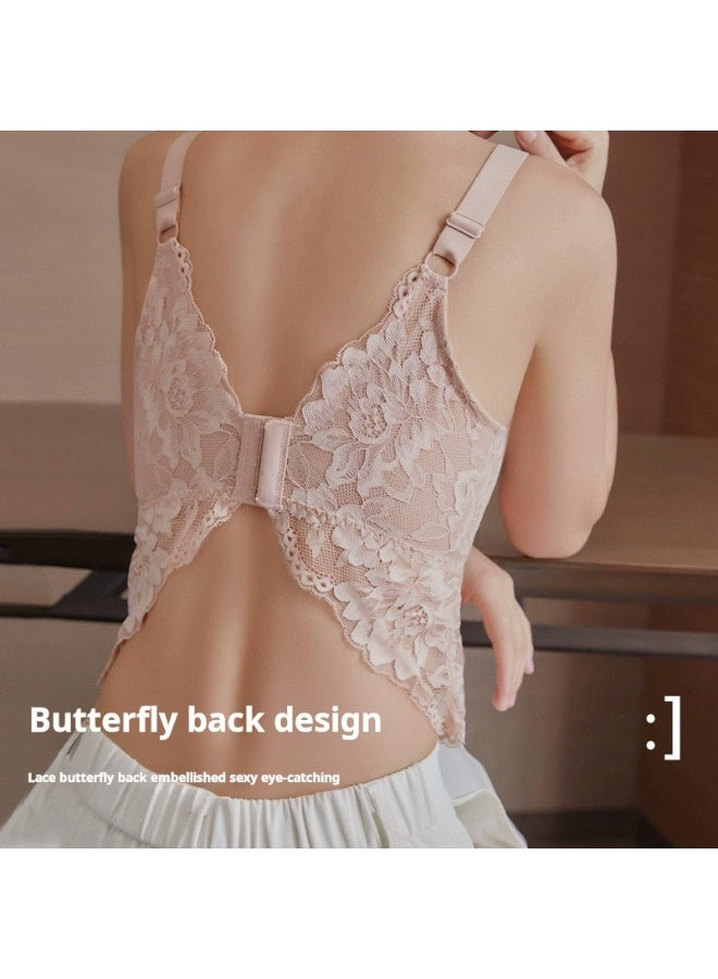 الفراشة أسلوب الدانتيل الملابس الداخلية مع مكافحة الوهج وتصميم strapless للنساء، تناسب رقيق، بالإضافة إلى حجم تعديل حمالة الصدر، U كبيرة، جميلة الخلف الملابس الداخلية - Image 2