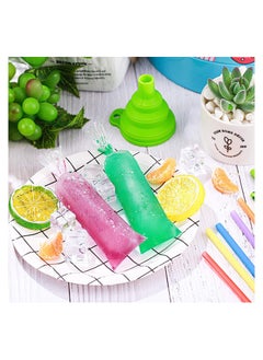 Y&D 200 Pieces Kids Ice Lolly Bags Disposable Cream with Silicone Foldable Funnel, Mold DIY Pouch for Making Cream, Candy, Yogurt, Freeze Pops(2 x 8 inch)  - Image 2