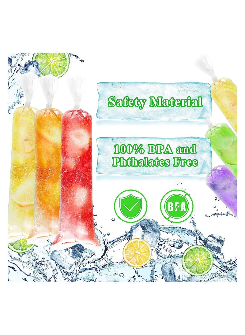 Y&D 200 Pieces Kids Ice Lolly Bags Disposable Cream with Silicone Foldable Funnel, Mold DIY Pouch for Making Cream, Candy, Yogurt, Freeze Pops(2 x 8 inch)  - Image 5
