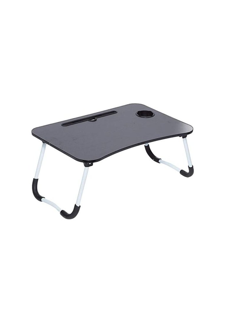 Portable Folding Laptop Desk Adjustable Study Table Notebook Desktop Standing Mobile Lazy Lap Tray For Bed Reading Black - Image 1