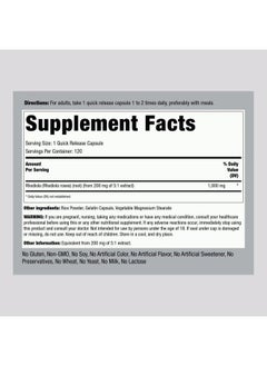 Piping Rock Rhodiola Rosea Extract Supplement | 1000mg | 120 Capsules | Concentrated Herbal Root | Non-GMO, Gluten Free  - Image 2