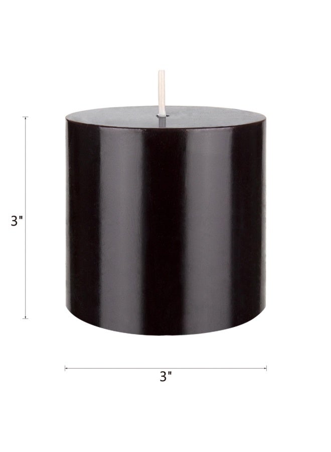 Mega Candles Unscented Black Round Pillar Candle   Hand Poured Premium Wax Candles 3  x 3    For Home D cor  Wedding Receptions  Baby Showers  Birthdays  Celebrations  Party Favors & More  - Image 2