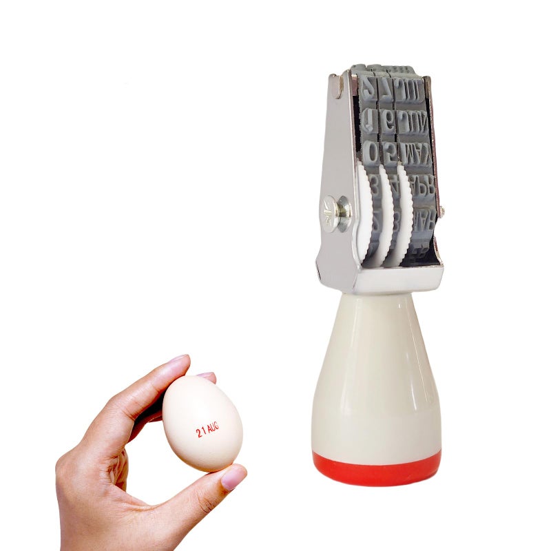 Aunewrick Egg Date Stamper, 4mm Rubber Stamp for Farm Fresh Eggs, Duck, Turkey, Goose Quail Eggs - Image 1
