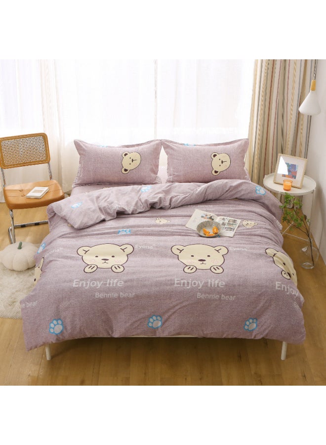 Autumn And Winter Quilt Cover Single Piece. M/. M Student Dormitory Single Quilt Double Army-Color:Banny Bear-Specifications:180x200cm Quilt Cover - Image 1