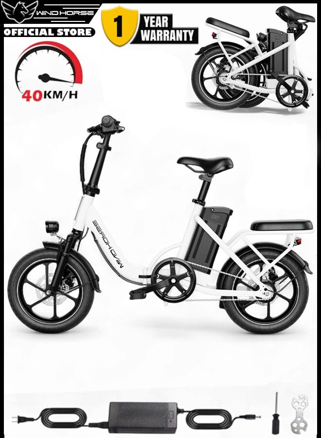 حصان الريح سكوتر كهربائي قابل للطي W2B بمحرك 350 واط عالي السرعة، بطارية 36 فولت 8 أمبير، سرعة 40 كم/ساعة، مدى 35 كم، مكابح قرصية مزدوجة، إطار من سبائك الكربون، إطارات 16 بوصة، شوكة تعليق أمامية، سكوتر كهربائي محمول بمقعدين - Image 1