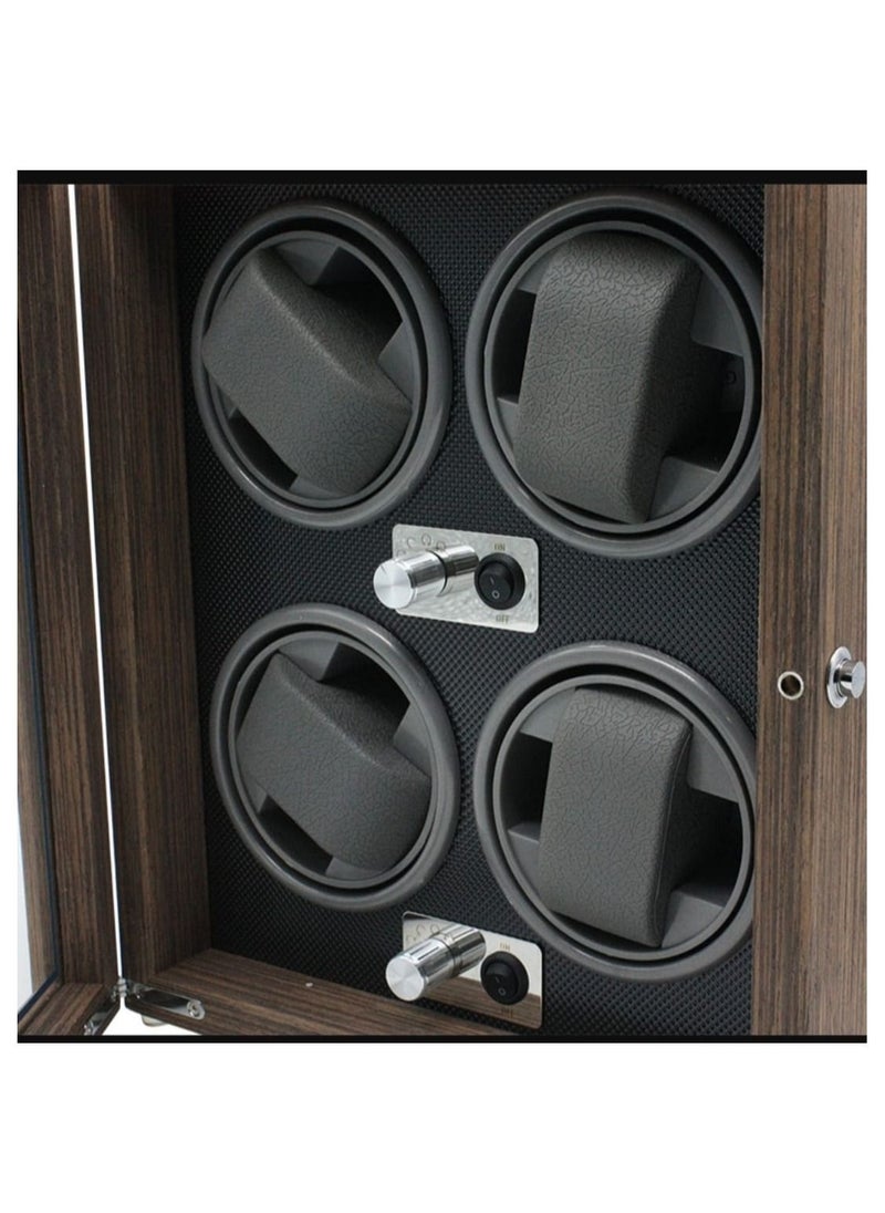 4 Watch Winder For Men And Women Automatic Watch  Battery Powered 4 Watch Winder in Walnut