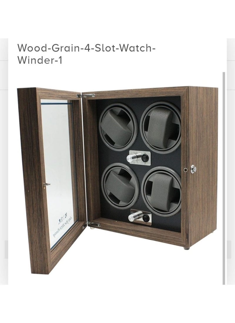 4 Watch Winder For Men And Women Automatic Watch  Battery Powered 4 Watch Winder in Walnut