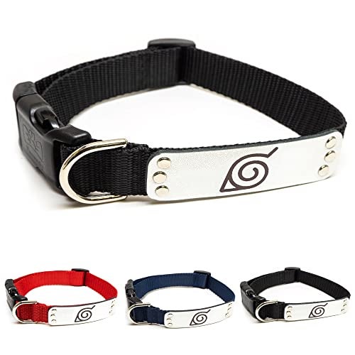 PAWSONIFY Naruto Dog Collar for Large Dogs, Medium, XS/Small Puppy Collars – Officially Licensed Naruto Shippuden Hidden Leaf Village Anime Dog Collar, Naruto Gifts Pet Collar for Dogs Black Ninja, XS - Image 1