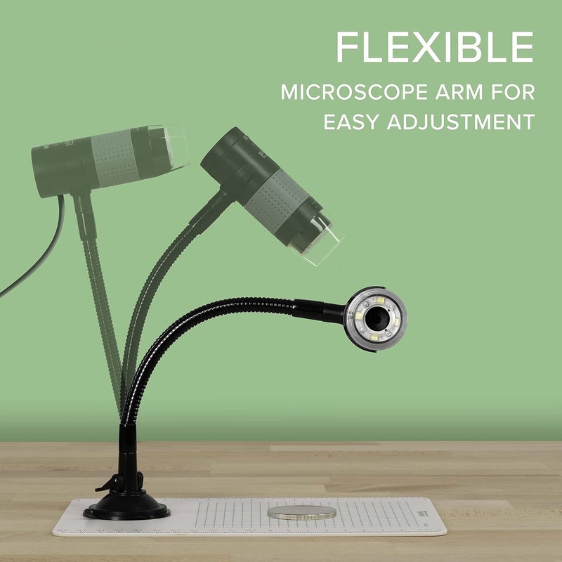 Plugable ميكروسكوب رقمي USB 250x، كاميرا ميكرو 2 ميجابكسل مع حامل ذراع مرن - ميكروسكوب محمول USB و USB-C، متوافق مع ويندوز، ماك، كروم أو إس، لينوكس، أندرويد، آيباد - Image 5