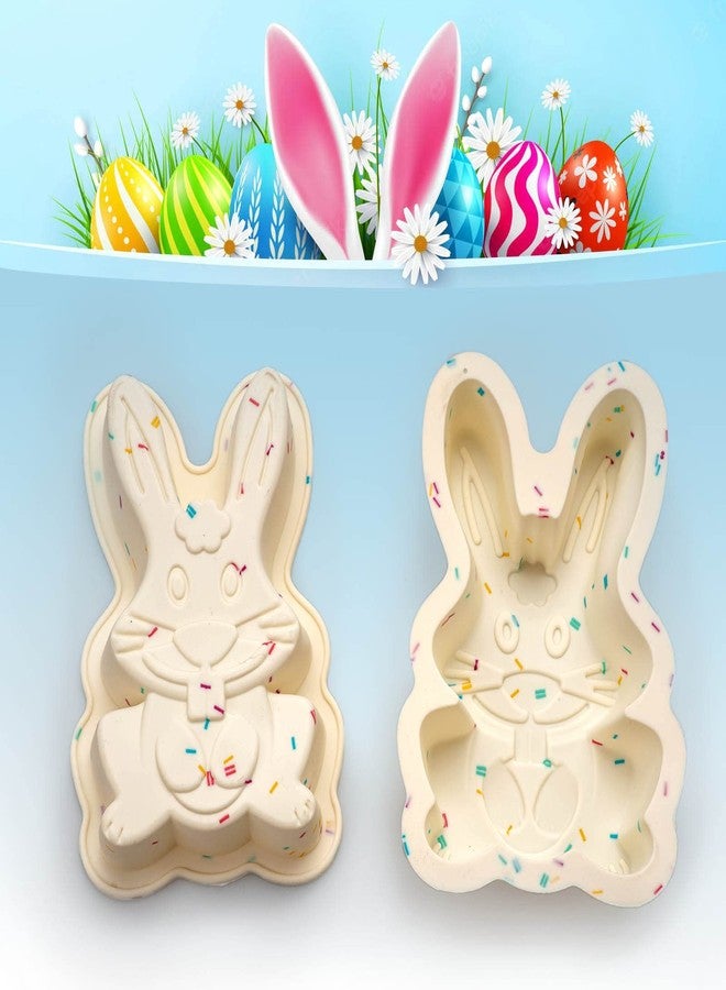 Dootafy Easter Bunny Molds 2 Pack Bunny Cake Pan Rabbit Cake Mold Silicone Cute Cake Molds Jumbo Bunny Breakable Chocolate Gummy Mold for Baking Easter Day Party Cake Dessert Giant Gummy - Image 3