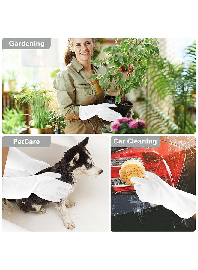 Rubber Cleaning Gloves for Household ，Reusable Dishwashing Gloves for Kitchen, Flexible Long-lasting & Waterproof (white)  - Image 4