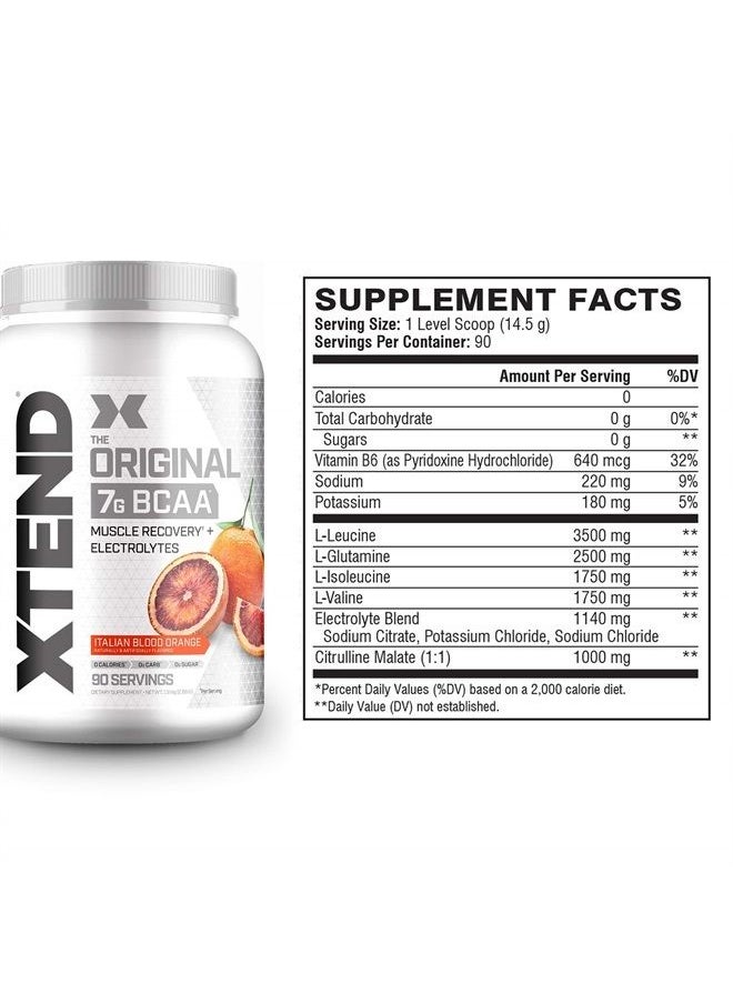 XTEND Original BCAA Powder Italian Blood Orange - Sugar Free Post Workout Muscle Recovery Drink with Amino Acids - 7g BCAAs for Men And Women - 90 Servings  - Image 2