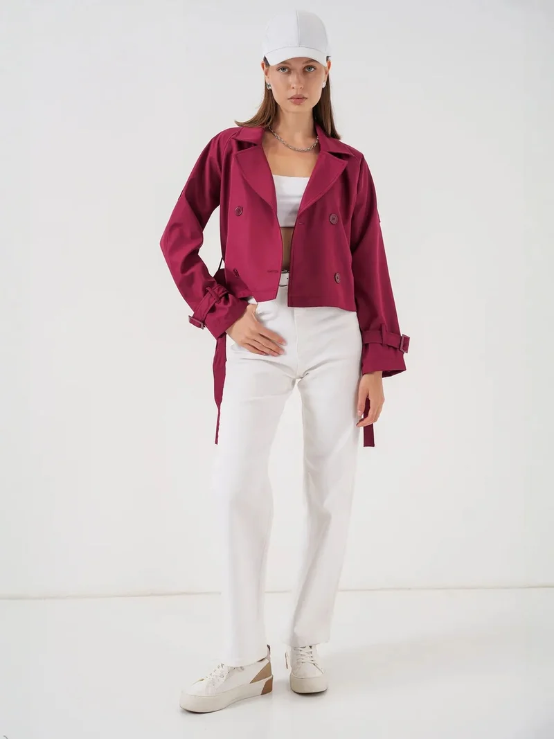 BIG DART BDART Short Belted Trench Coat