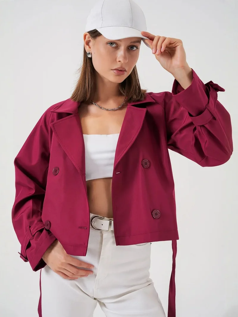 BIG DART BDART Short Belted Trench Coat