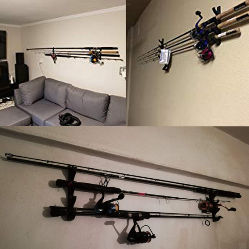 YYST Horizontal Fishing Rod Storage Rack Holder Wall Mount W Screws - No Fishing Rod- to Hold 8 Fishing Rods - Image 5