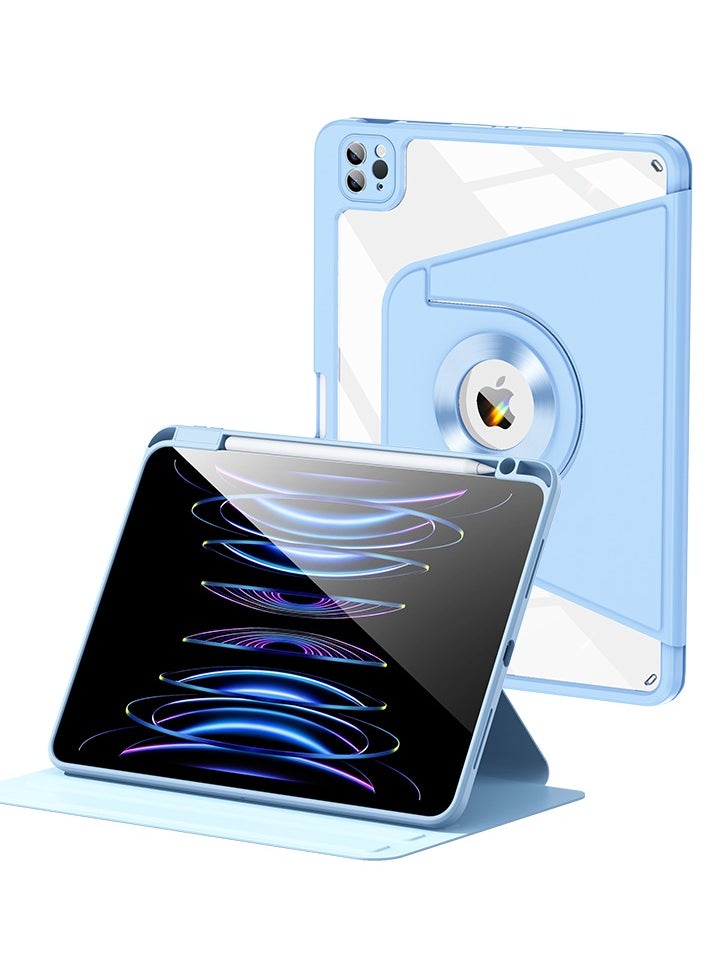 glassology iPad Air 13 Inch 2024 360° Rotating Magnetic Case Smart Case with Pencil Holder, Smart iPad Case Support Touch ID and Auto Wake/Sleep Blue  - Image 1