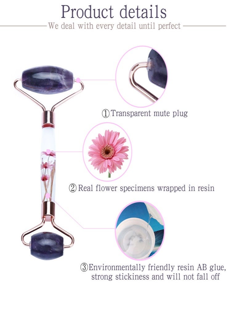 Amethyst Jade Roller & Gua Sha Set, Face Roller Skin Care Tools, Natural Amethyst Roller, Face Massager Beauty Roller for Face & Body | Relieve Wrinkles and Firm the Skin | Noiseless Design(PURPLE) - pzsku/ZEC1770FEF5526730F100Z/45/_/1715682768/ddf4053f-c463-4e42-a451-c5bb682dd3e0