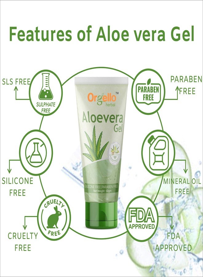 Orgello Herbal Vitamin C Toner Combo (100 ml) With Aloe Vera Gel (60 gm) + Walnut Scrub (60g) - Pack Of 3- for men women girls boys normal oily dry skin sls paraben mineral oil free - Image 5