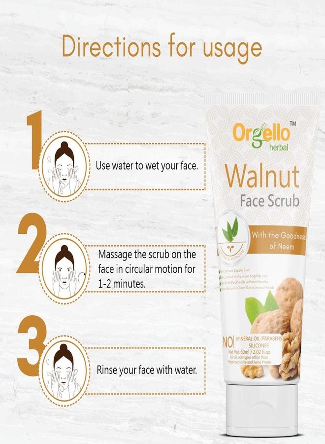 Orgello Herbal Vitamin C Toner Combo (100 ml) With Aloe Vera Gel (60 gm) + Walnut Scrub (60g) - Pack Of 3- for men women girls boys normal oily dry skin sls paraben mineral oil free - Image 4