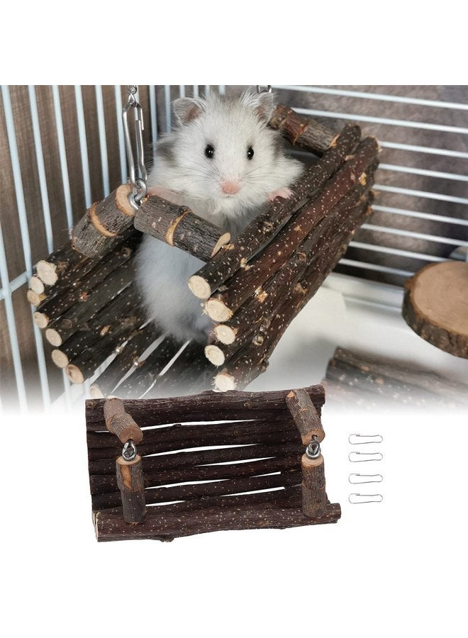 Hztyyier Hamster Hanging Toy, Wooden Swing Hanging Bed Tube Chew Toy for Mouse, Chinchilla, Rat, Gerbil and Dwarf Hamster - Image 2