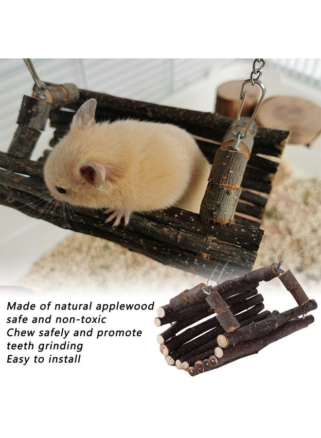 Hztyyier Hamster Hanging Toy, Wooden Swing Hanging Bed Tube Chew Toy for Mouse, Chinchilla, Rat, Gerbil and Dwarf Hamster - Image 3