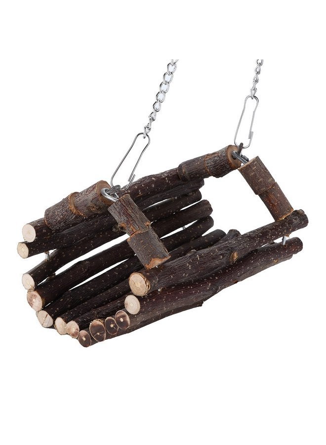 Hztyyier Hamster Hanging Toy, Wooden Swing Hanging Bed Tube Chew Toy for Mouse, Chinchilla, Rat, Gerbil and Dwarf Hamster - Image 1