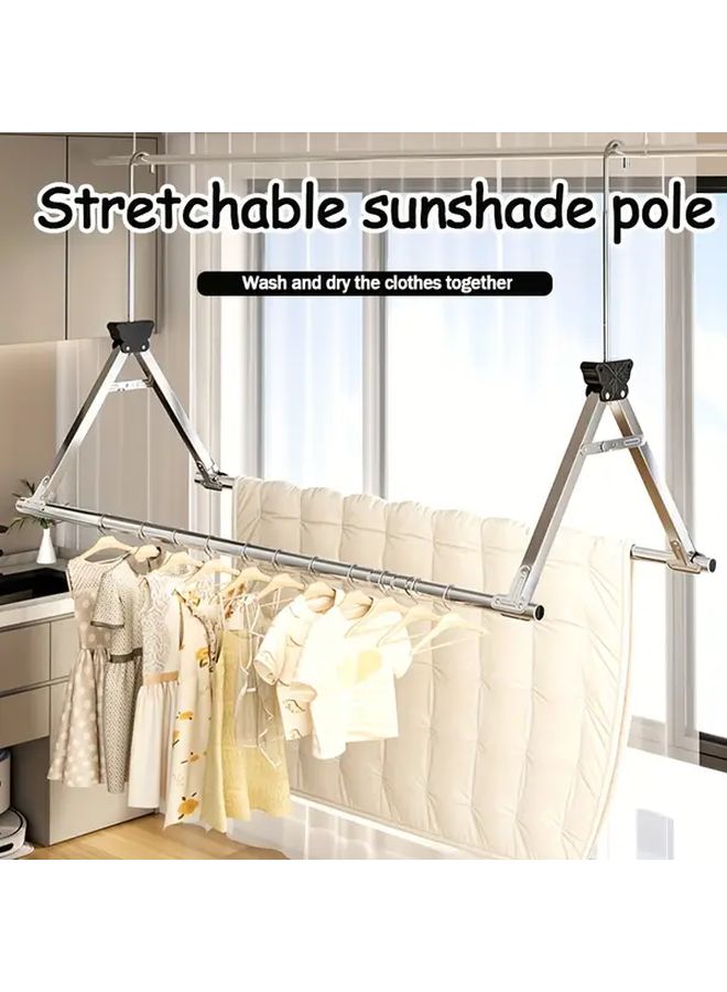 Stainless Steel Telescopic Clothes Drying Rack Adjustable 42 to 75 Inch - Image 1