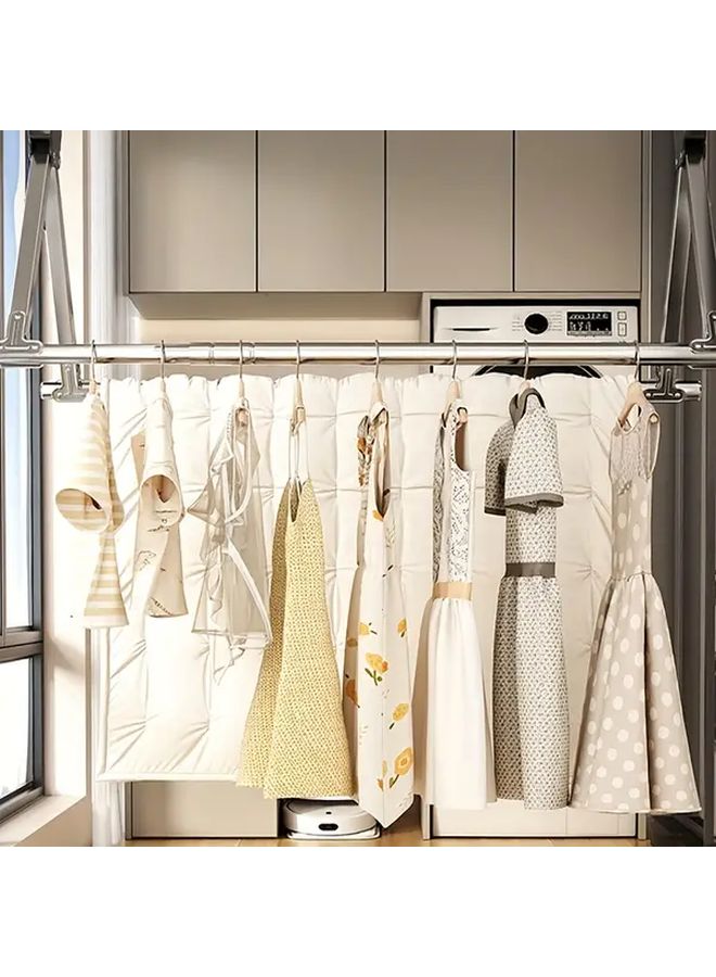 Stainless Steel Telescopic Clothes Drying Rack Adjustable 42 to 75 Inch - Image 5