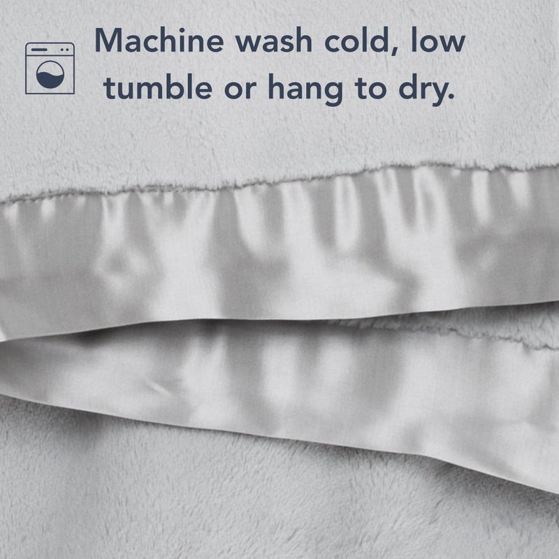 Little Giraffe Baby Blanket - Luxe Soft Blanket with Satin Trim - Baby Stroller Blanket - Newborn Baby Essentials & Baby Gifts - 29x35" - Silver - Image 4