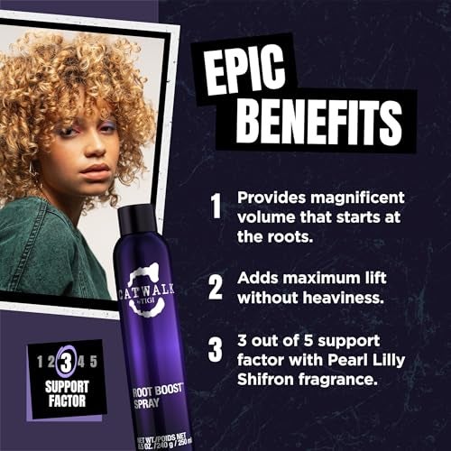 TIGI Catwalk Root Boost Spray Foam - Directional Mousse for All Hair Types - For Lift & Texture - For All Hair Types - Finish on Wet Hair & Blow Dry - Premium Hair Care Products - 8.5 oz (2 Pack) - Image 3
