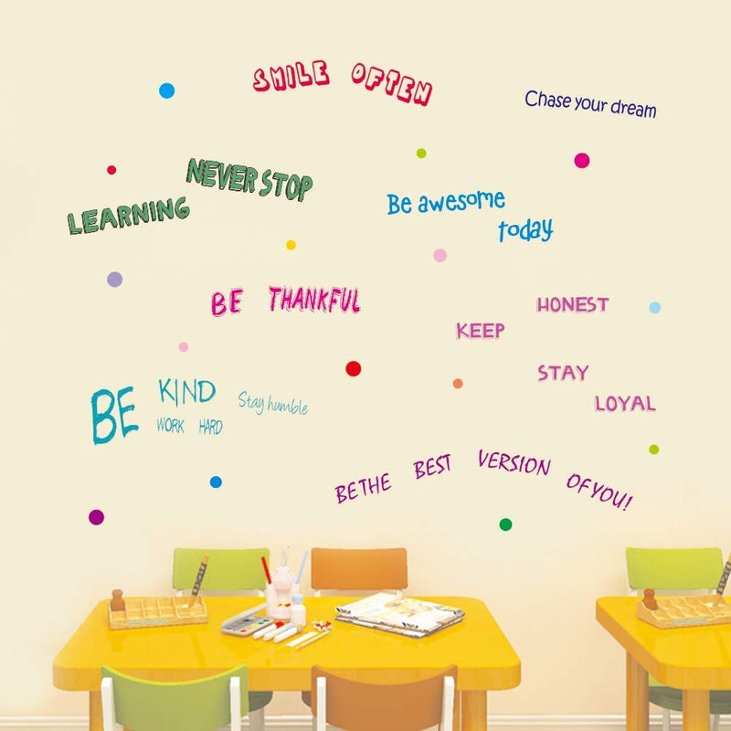 IARTTOP Inspirational Quotes Wall Decal, Motivational Phrases Sticker Classroom Decoration, Positive Attitude Sayings for Window Cling Bedroom Decor (3 Sheet Multicolor Decals) - Image 4